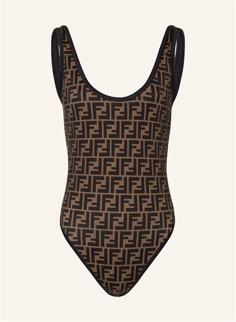 fendi brown swimsuit|Fendi swimsuit size chart.